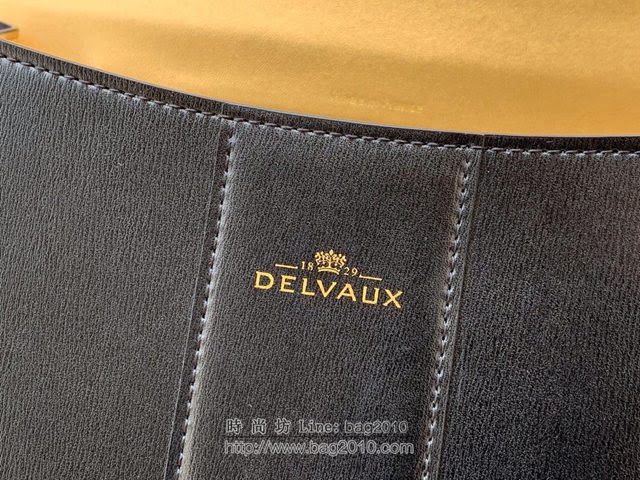 DELVAUX女包 Magic bag風琴系列 德爾沃女手提包 原版Box皮 中號 Delvaux女單肩包 Dv0028風琴 金屬黑  fcs1245